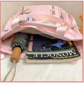 Rosa süßer Rucksack transparente Tasche Schulranzen große Kapazität für Schüler Alltag