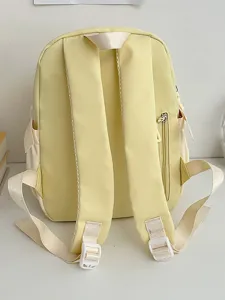Zaino da scuola giallo in stile giapponese carino per ragazze viaggio giornaliero.