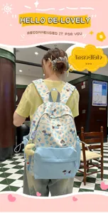Süßer süßer Mädchen Rucksack Sommer frischer Stil lässiger Schulrucksack mit Hundemustern