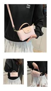 Elegante rosa Mini-Umhängetasche, süße Handtasche mit Top-Griff für den täglichen Gebrauch.