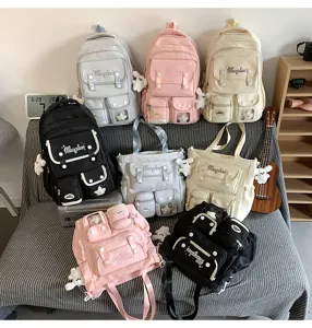 Süßer College großer Kapazität Schüler Rucksack lässige vielseitige Schultasche süße Tasche