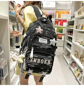Koreanischer Stil ins modischer lässiger Rucksack mit vielen Fächern für den Alltag
