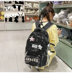 Koreanischer Stil ins Mode schwarzer Freizeitrucksack grosse Kapazitaet Schultasche fuer Schueler
