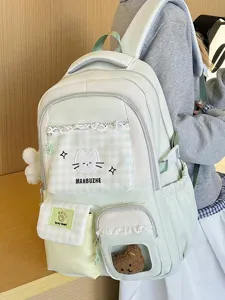 Koreanischer Stil süßer Studentenrucksack hellgrün süße Schultasche für Mädchen Alltag