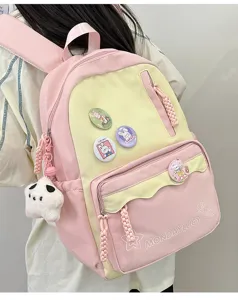 Japanischer niedlicher Dopamin-Rucksack für Damen und Schüler, große rosa Schultasche.