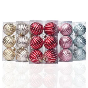 Palline di Natale Infrangibili in Plastica a Forma di Zucca Ornamenti Sospesi per Albero di Natale Decorazione per Feste