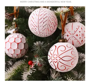 Set van handgemaakte retro kerstballen 8cm, witte kerstboom hangende ornamenten decor.