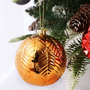 Bola de Navidad dorada adorno para árbol festivo texturizado electro Planchado elegante
