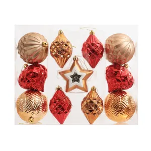 Set de 12 adornos colgantes de arbol de Navidad, bolas decorativas para fiestas.