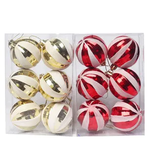 Bolas de Navidad adornos de plástico colgantes para árbol fiesta decoración navideña