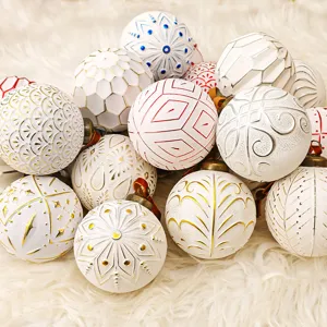 Retro Kerstballen Hangende Ornamenten Plastic Decoratieve Ballen Voor Kerstboom Feest Huisdecoratie