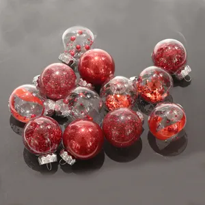 Bolas de Navidad de Plástico Transparente Adornos Colgantes Inastillables Para Árbol Fiesta Decoración del Hogar