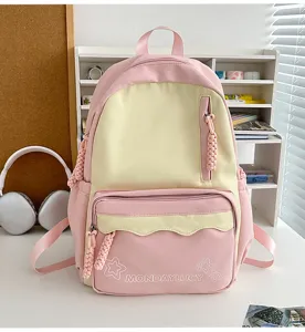 Süßer japanischer Rucksack in Rosa für Mädchen, großer Kapazität Schulranzen Design.