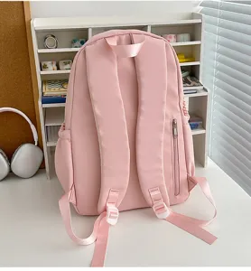 Rosa japanischer Stil süßer Rucksack große Kapazität Schulranzen für Mädchen Freizeit
