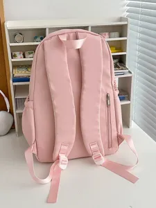 Rosa lässiger Damen Rucksack, großer Schulranzen für Mädchen, schicke Freizeittasche neu