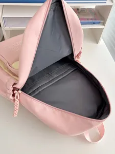 Rosa japanischer Ins-Stil Rucksack mit grossem Fassungsvermoegen fuer Schule und Alltag.
