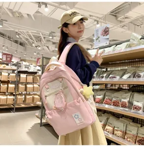 Koreanischer Stil, farbblockierter süßer Rucksack für Schüler, leicht und vielseitig.