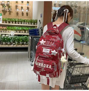 Koreanischer Stil gesteppter Rucksack grosse Kapazitaet freizeit Schultasche fuer Schueler