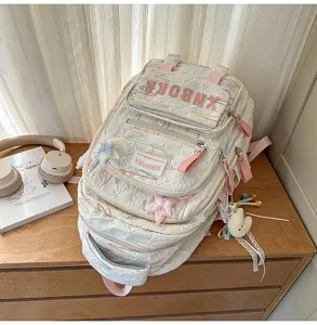 Koreanischer Stil süßer Studenten Rucksack Mehrfach Fächer leichtes großes Kapazität Schultasche