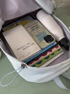 Süßer Schleifen Schulrucksack für Mädchen, frische Bonbonfarbe Freizeitrucksack mit großem Volumen.