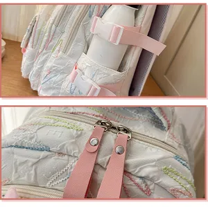Stilvoller koreanischer Schulrucksack mit bunten Stickereien und großer Kapazität.