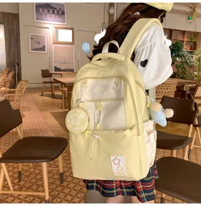 Modischer koreanischer Schulrucksack süßer zweifarbiger Freizeitrucksack für Schüler