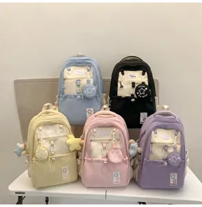 Koreanischer College Rucksack süße farbblock Schultasche für Mädchen leichter Daypack