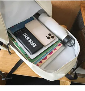 Zaino monocolore minimalista casual grande capacità borsa da scuola per studenti e viaggi quotidiani