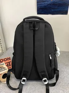 Schwarzer Freizeit Rucksack Student Große Kapazität Schultasche für Pendeln und Alltag
