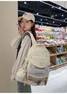 Japanischer süßer Stern Ita Rucksack mit klarem Fenster, große Schultasche für Mädchen