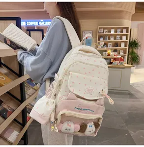Japanischer süßer Ita-Rucksack für Schüler, leicht, große Kapazität, Schultertasche mit Katzenohren.