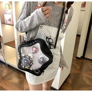 Japanese cute star ita bag clear PVC anime badge shoulder bag sweet cool crossbody bag