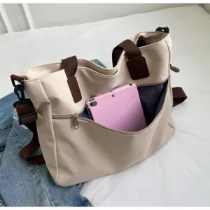 Damen Segeltuch Shopper Tasche, große Kapazität Umhängetasche, lässige Freizeittasche.