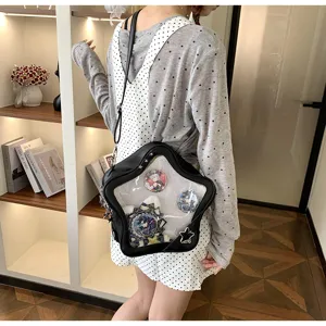Japanese cute star ita bag clear window transparent crossbody backpack for anime fans and sweet girls.