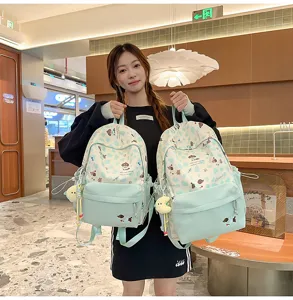 Süßer mintgrüner Schulrucksack für süße Mädchen, japanischer Stil frischer Studenten Tagesrucksack.
