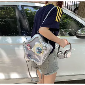 Japanese cute star ita bag transparent crossbody shoulder bag for sweet cool girls anime fans