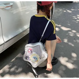 Japanese kawaii star pain bag anime badge shoulder bag sweet cool cute crossbody