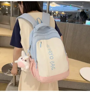 Süßer farblich abgesetzter Mini-Rucksack für Damen, stylische Freizeit- und Reisetasche.