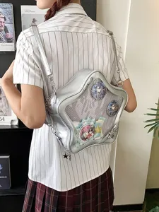 Japanese style cute star ita bag transparent crossbody mini backpack for anime fans and cosplay