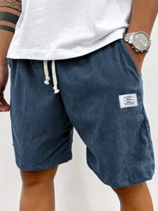 Men casual corduroy shorts summer streetwear drawstring pockets comfortable fashion apparel