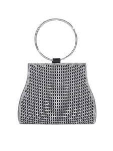 Luxus Strass Abendtasche Für Damen Besetzte Clutch Mit Rundem Metallgriff Kette Schultergurt Für Hochzeit Party