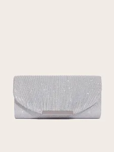 Damen Elegant Plissee Abendtasche Strass Clutch Handtasche Für Hochzeit Party Glitzer Handtasche Mit Kettengurt