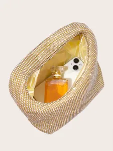 Funkelnde Strass Abendtasche mit geräumigem Innenraum, perfekt für elegante Party-Events.