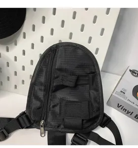 Borsa da petto tattica nera borsa portaoggetti funzionale outdoor hip-hop gilet zaino multifunzione