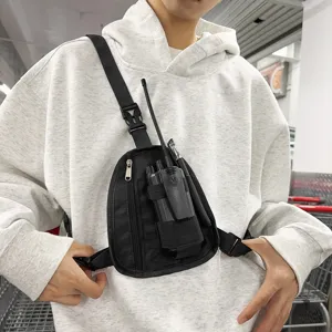Borsa da petto tattica uomo borsa gilet streetwear hip hop funzionale imbracatura radio