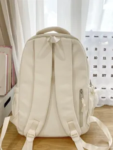 Minimalistischer einfarbiger Rucksack, lässige Schultasche mit Fächern für den Alltag.