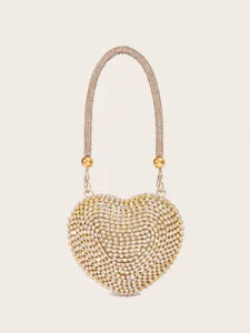Damen Herzförmige Strass Abendtasche Funkelnde Hochzeit Clutch Party Handtasche Formelles Bankett Braut Schmuck Handtasche