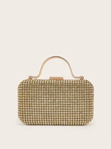 Luxuriöse Strass Glitzer Abendtasche Für Damen Glänzende Handtasche Metallgriff Hochzeit Party Bankett Formelle Geldbörse