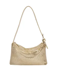 Damen Mode Pailletten Metallnetz Abendtasche Elegant Verstellbarer Riemen Umhängetasche Crossbody Clutch Handtasche Für Party Bankett