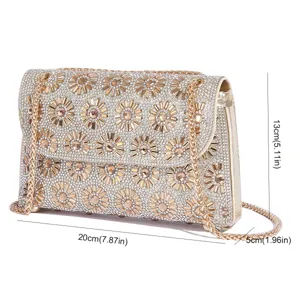 Glitzernde Strass Abendtasche Elegante Diamant Ketten Umhängetasche für Damen Party